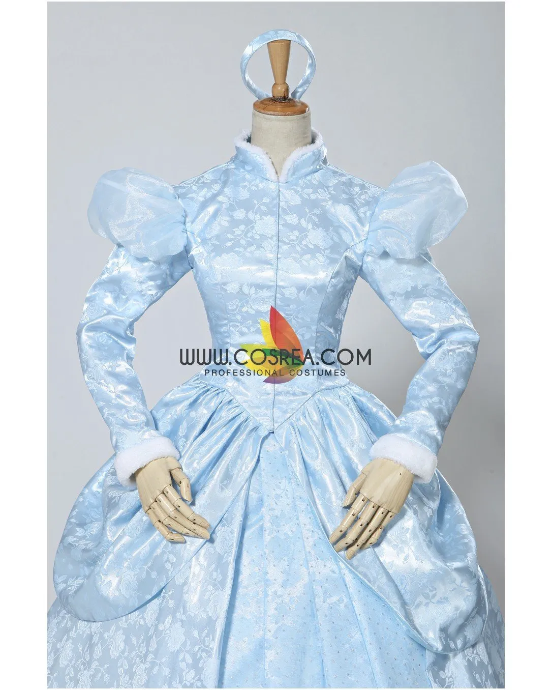 Princess Cinderella Winter Cosplay Costume In Brocade Satin