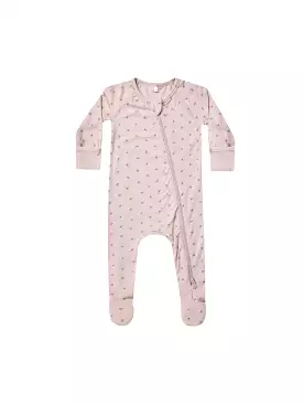 Quincy Mae - Blush Twinkle Bamboo Zip Footie