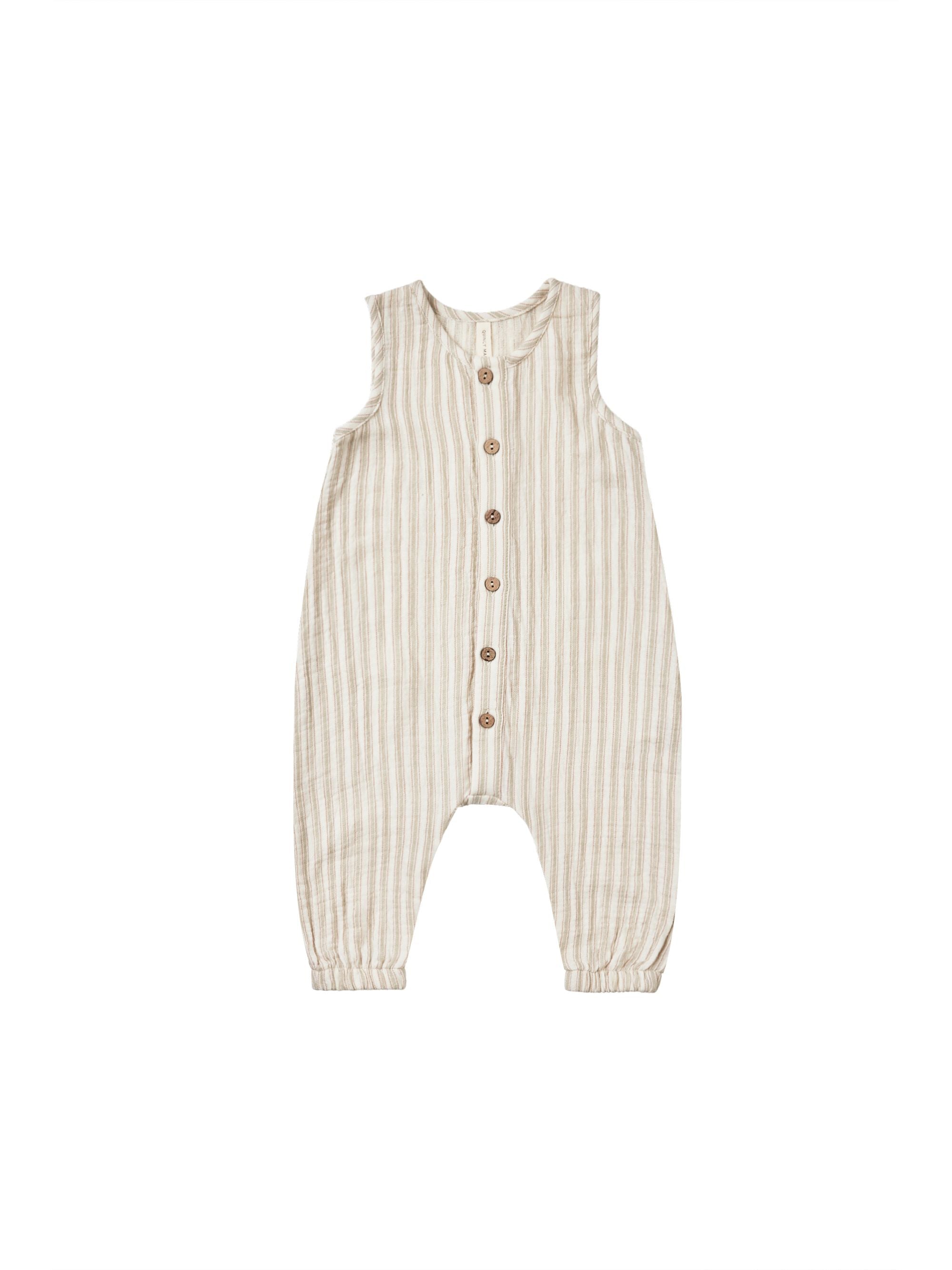 Quincy Mae - Vintage Stripe Woven Jumpsuit