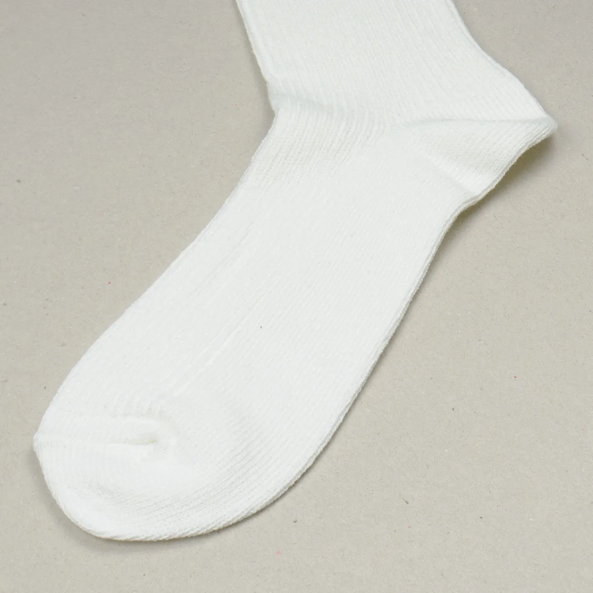 RoToTo - Recycled Cotton Ribbed Crew Socks - White