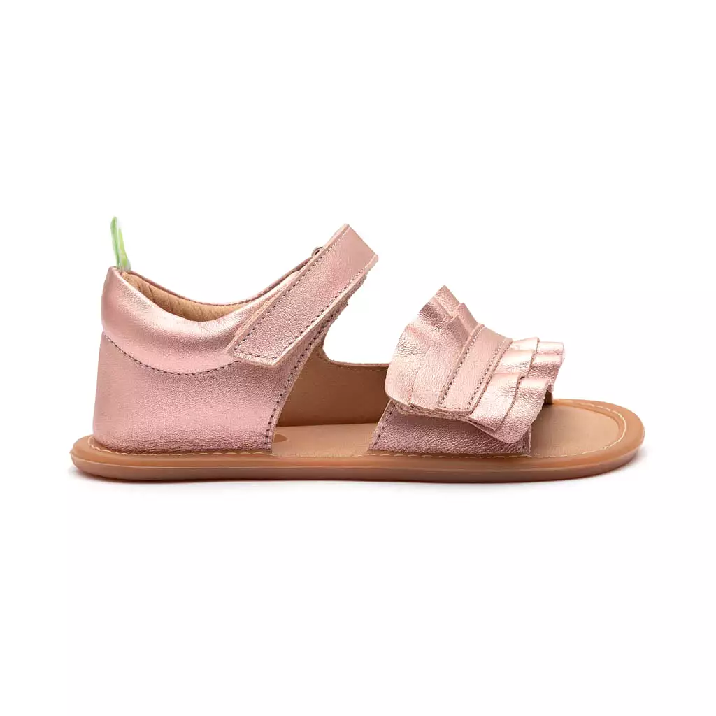 Ruffy Sandals - Rose Gold