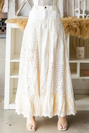 Stunner Washed Eyelet Maxi Skirt