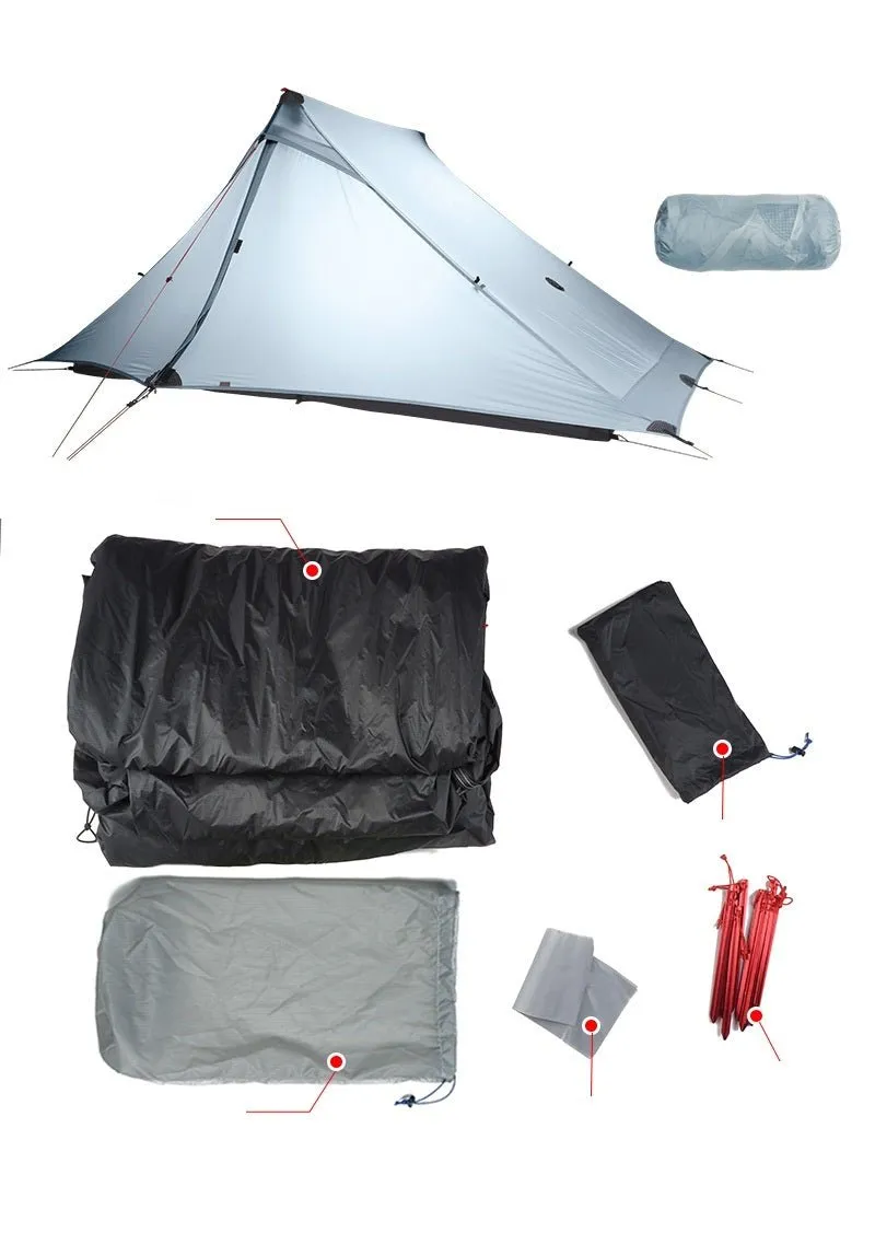 Tente de bivouac ultra-légère pour 2 personnes à simple-paroi 1kg “3F UL GEAR - Lanshan 2 pro”