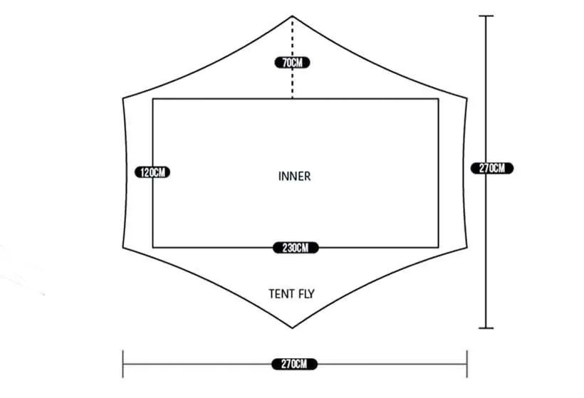 Tente de bivouac ultra-légère pour 2 personnes à simple-paroi 1kg “3F UL GEAR - Lanshan 2 pro”