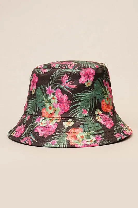 Tropical Print Double Side Wear Bucket Hat