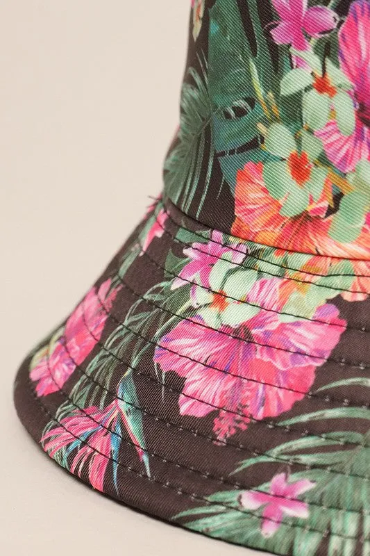 Tropical Print Double Side Wear Bucket Hat