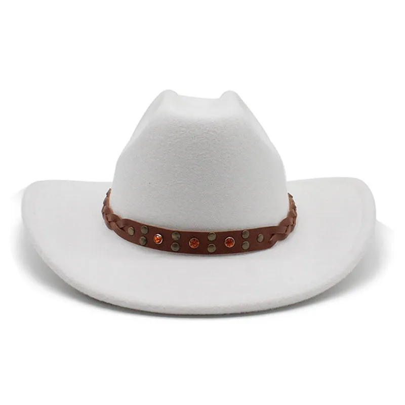 Unisex Winter Formal Curved Brim Western Vintage Jazz Cowboy Hat