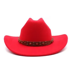 Unisex Winter Formal Curved Brim Western Vintage Jazz Cowboy Hat