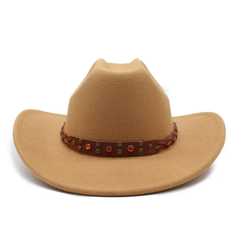 Unisex Winter Formal Curved Brim Western Vintage Jazz Cowboy Hat