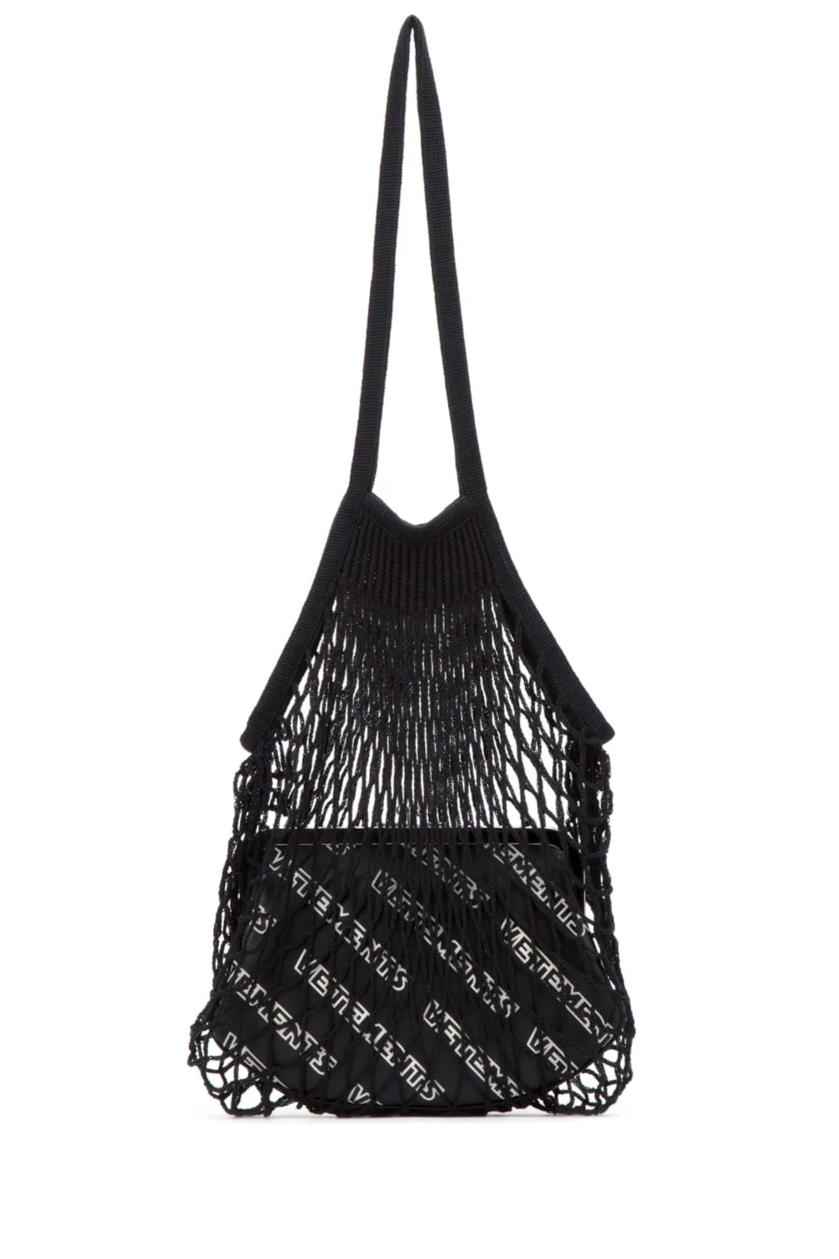 Vetements Logo Printed Mesh Shoulder Bag