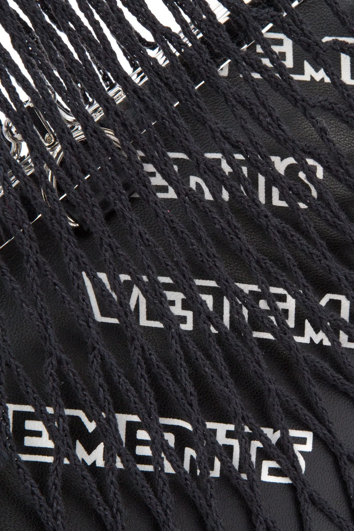 Vetements Logo Printed Mesh Shoulder Bag