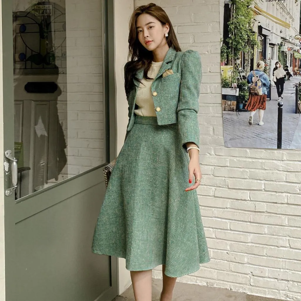 Winter Casual Designer Women's Full Sleeves Elastic Waist Two Piece Set