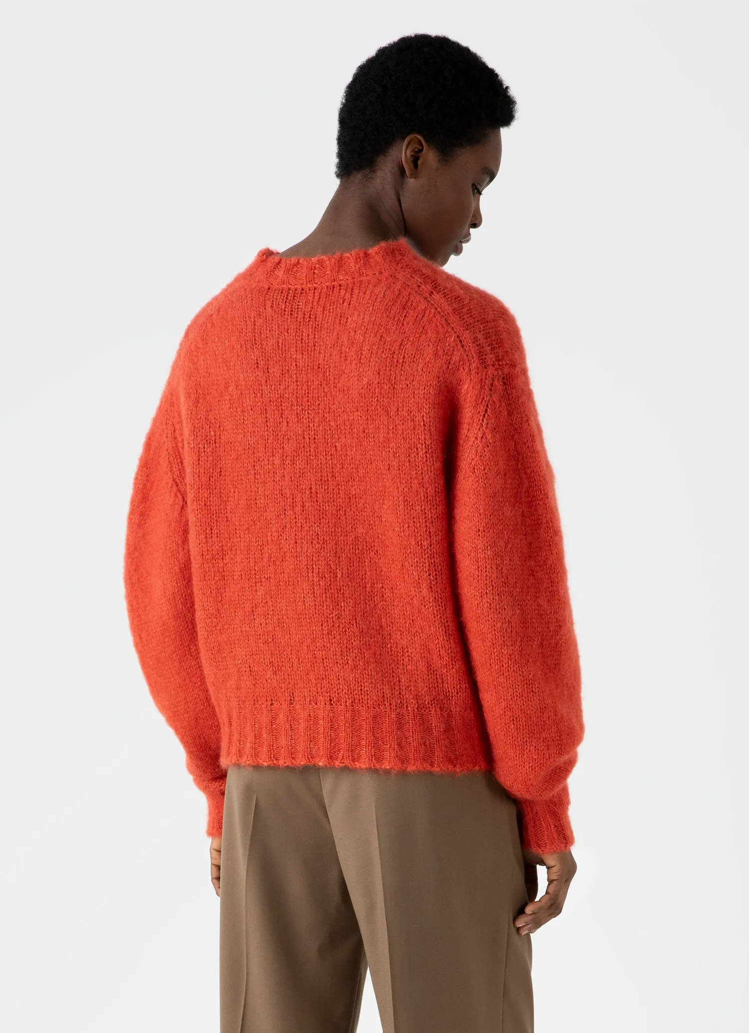 Women's Mohair Crew Neck Jumper in Magma