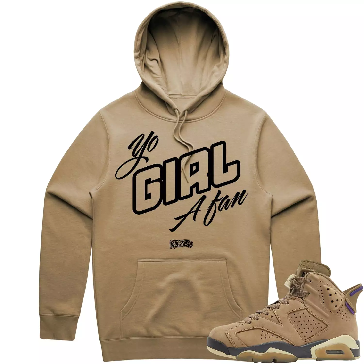 YO GIRL A FAN - Brown Kelp Sneaker Hoodie